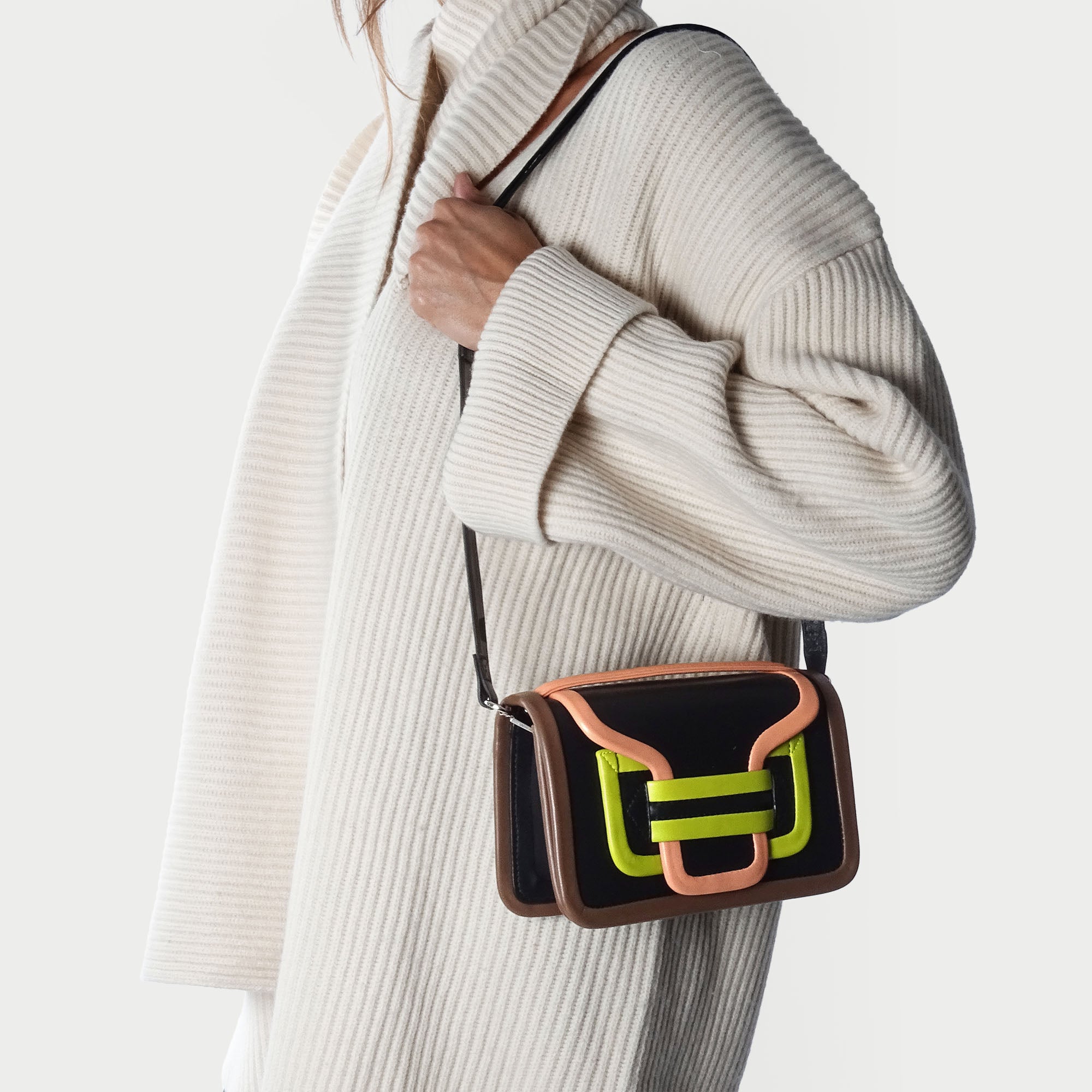 Pierre Hardy Alpha QV08 borsa pelle nera TU tracolla
