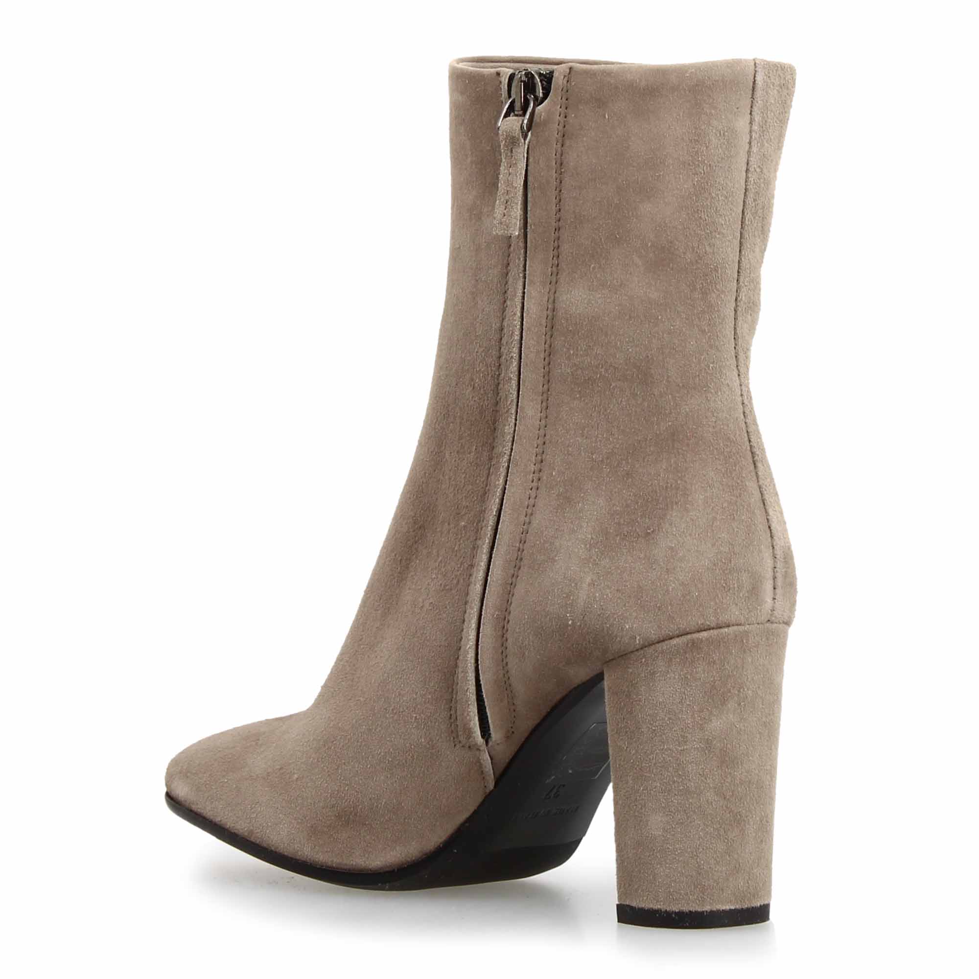 Leonardo Vesper C stivaletto donna camoscio grigio tacco alto