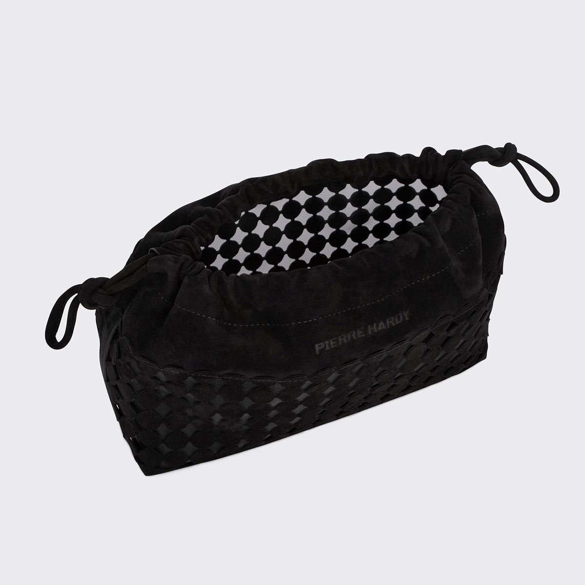 Pierre Hardy Twin Clutch Bulles borsa tracolla nera camoscio