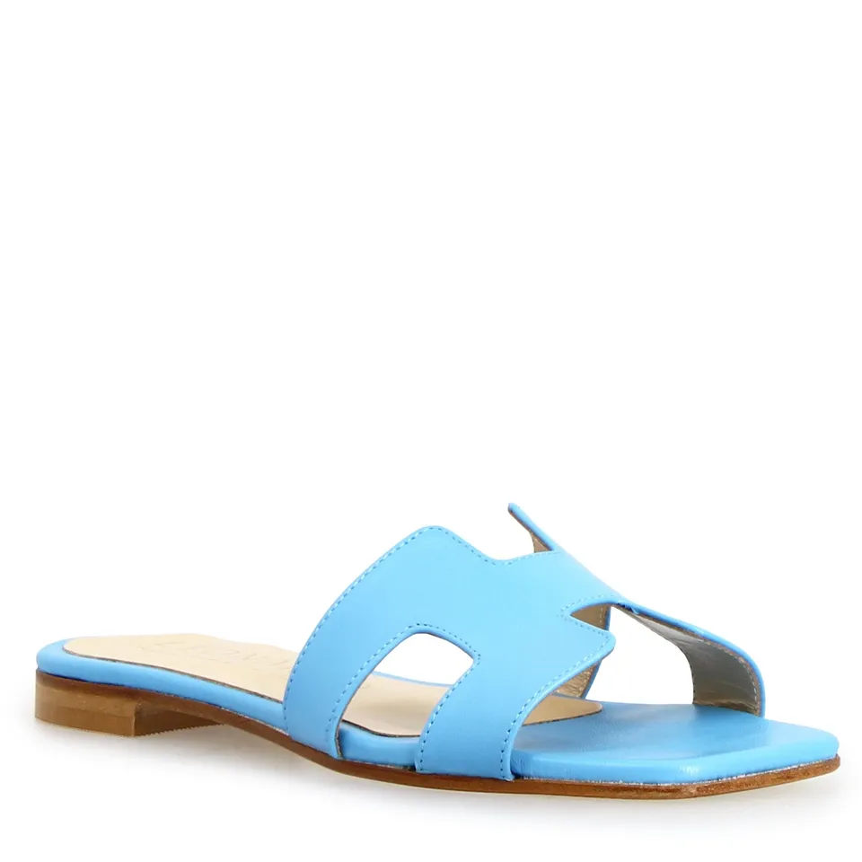 Leonardo Shoes Harmony sandalo donna nappa celeste