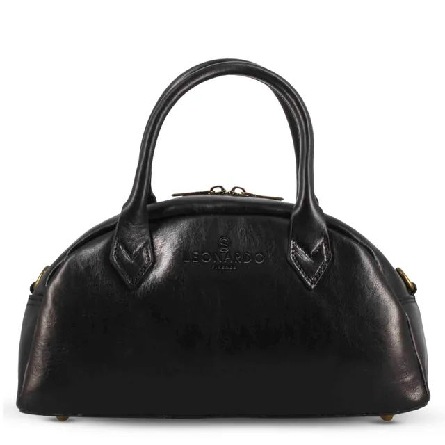 Leonardo Shoes Tulia Borsa Donna Nero in Pelle