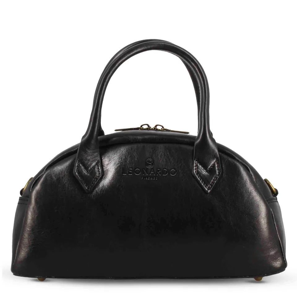 Leonardo Shoes Tulia Borsa Donna Nero in Pelle