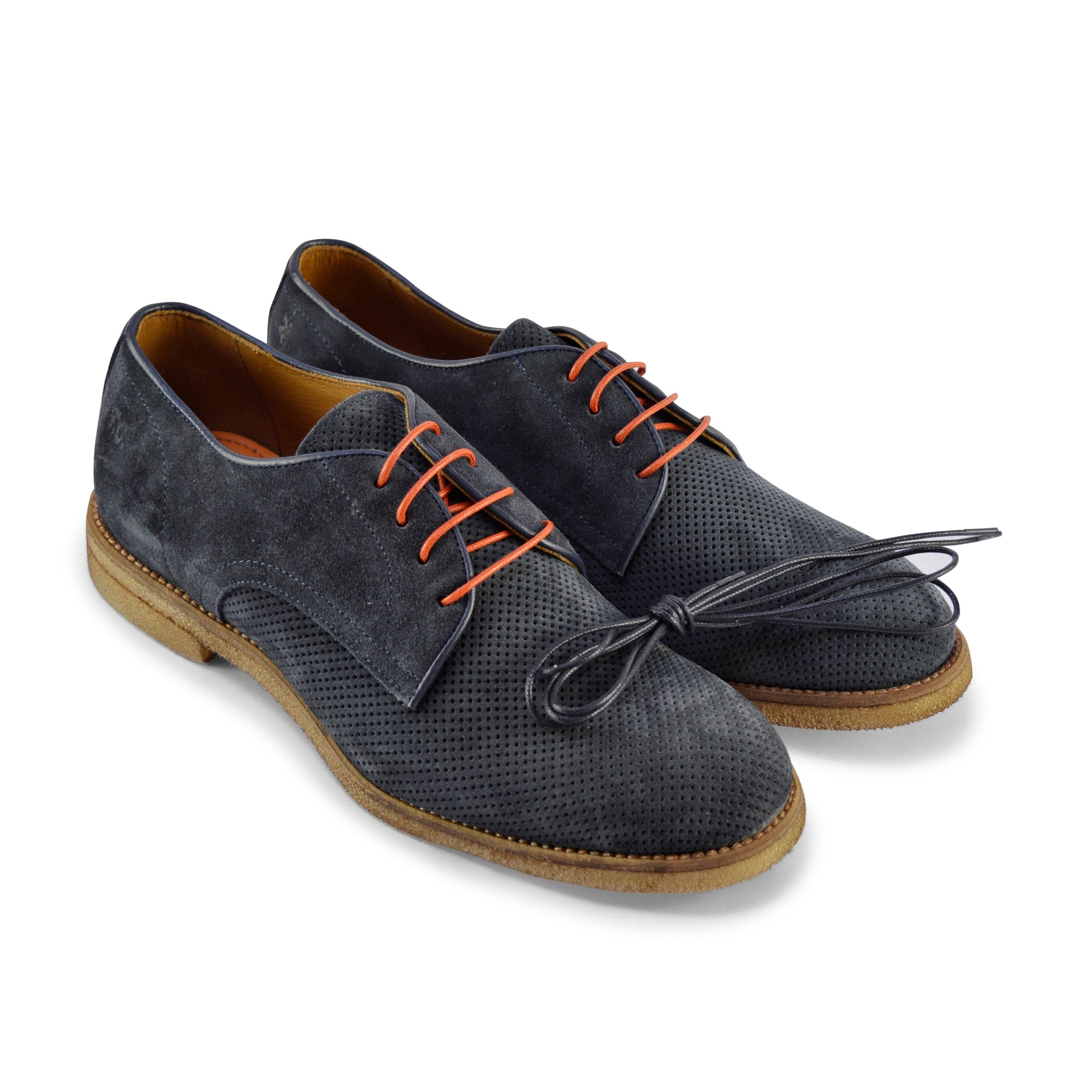 Ton Goût Derby Mister Blue scarpe uomo camoscio blu