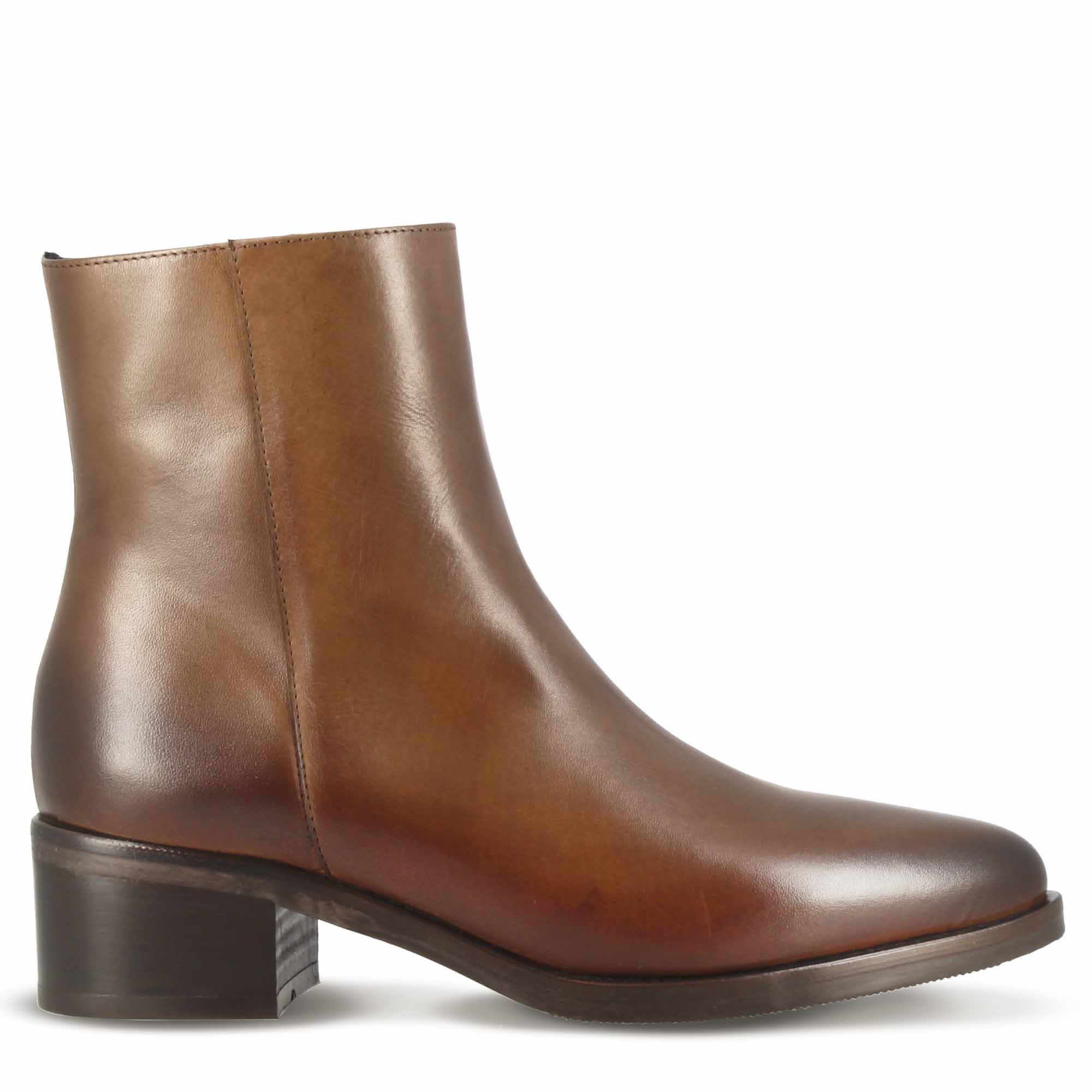 Leonardo Shoes Stivaletti Donna Pelle Marrone Punta