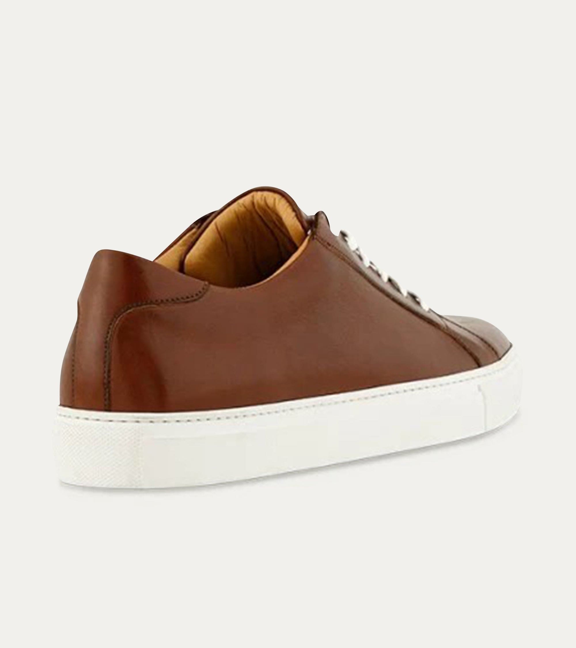 Ace Marks Duke Brown Sneaker Uomo Pelle Marrone Suola Bianca