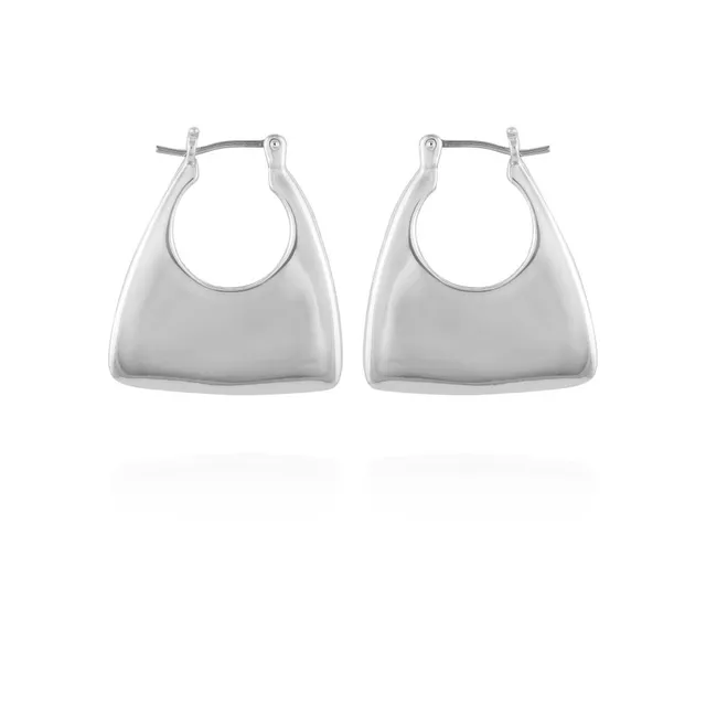 Vince Camuto Orecchini Cerchio Bottone Argento Minimal