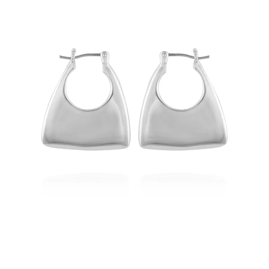 Vince Camuto Orecchini Cerchio Bottone Argento Minimal