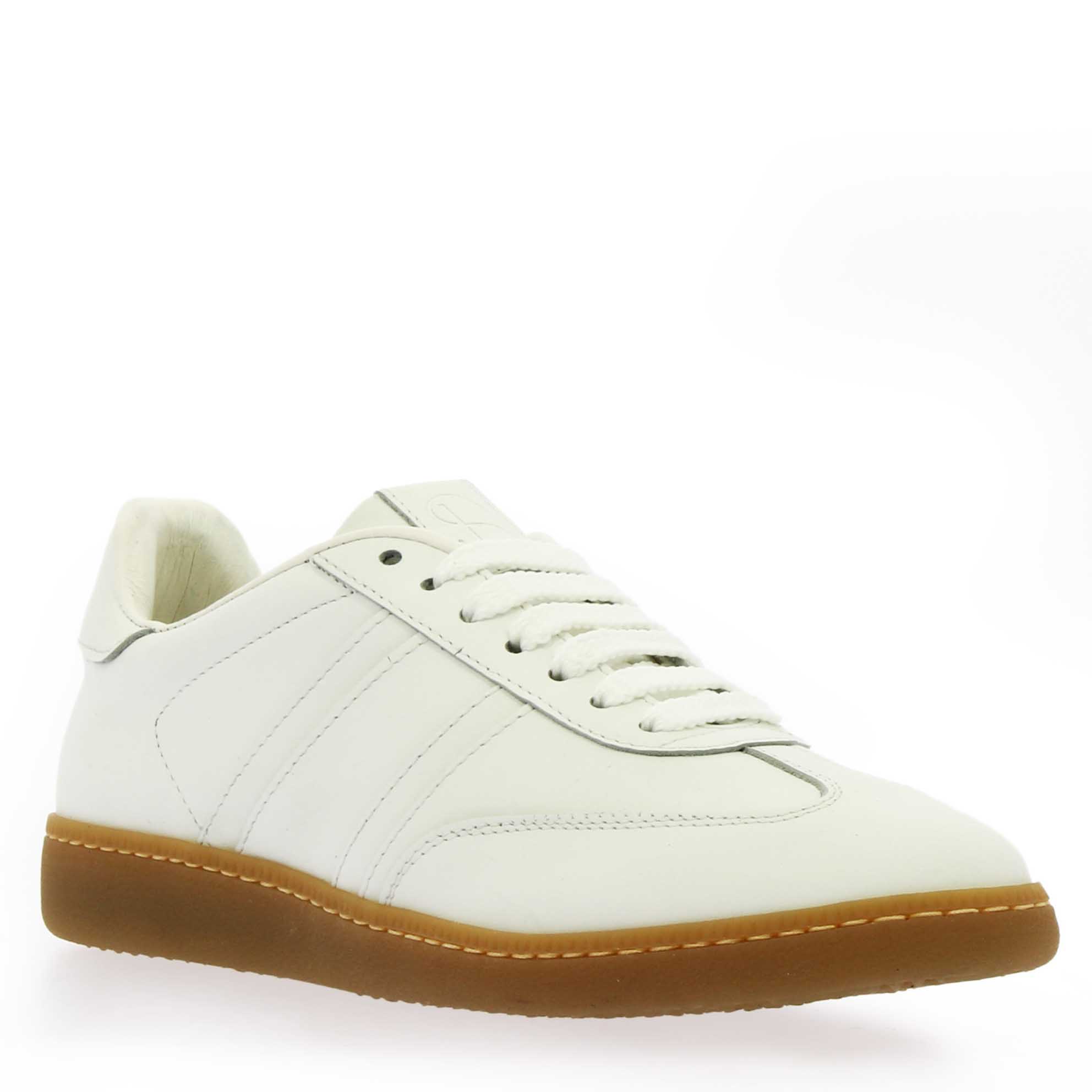 Leonardo Shoes Bizantina Sneakers Donna Bianco Pelle Lacci