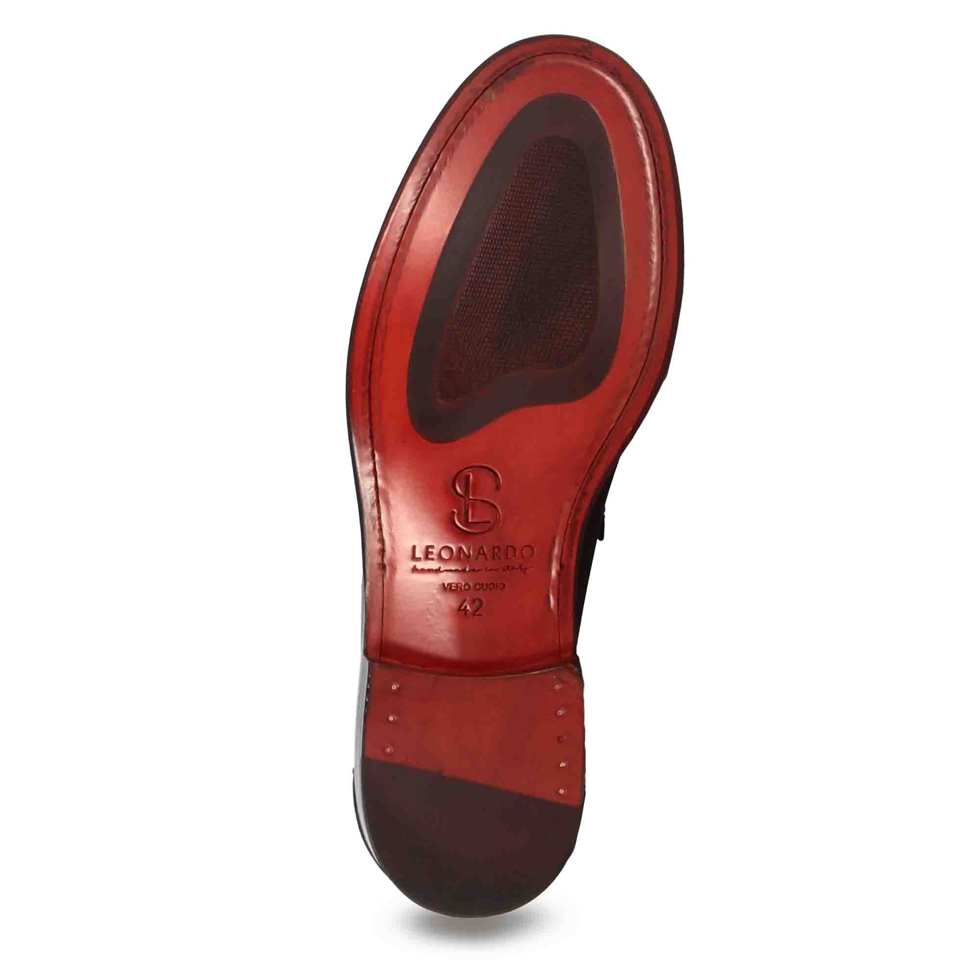 Leonardo Shoes College mocassino uomo pelle nero leone