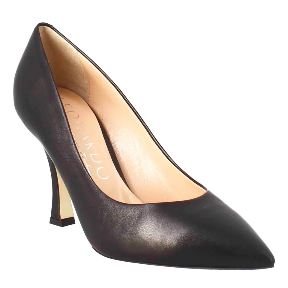 Leonardo BF-30 Décolleté Pelle Nero Tacco 9 cm