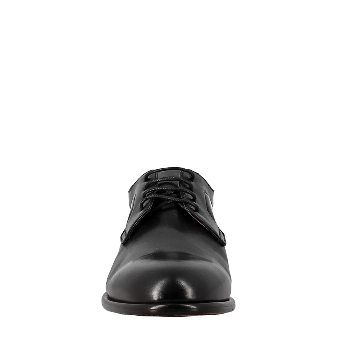 Leonardo Shoes Derby Francesina Uomo Pelle Nera Suola Cuoio