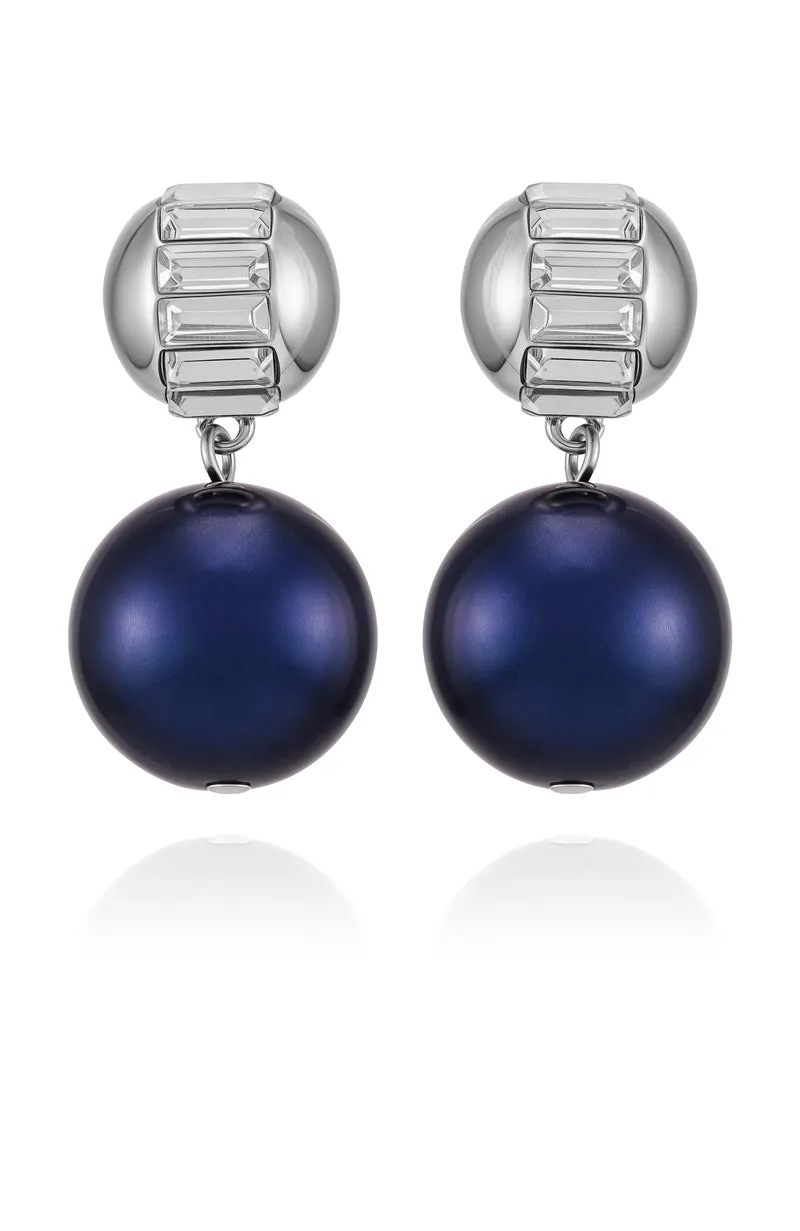 Vince Camuto orecchini donna silver perla blu cristalli