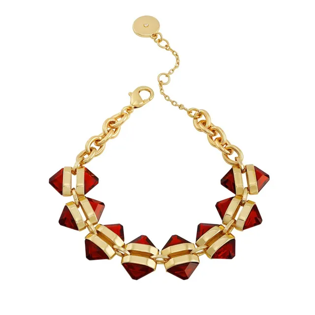 Vince Camuto bracciale catena oro pietra rossa