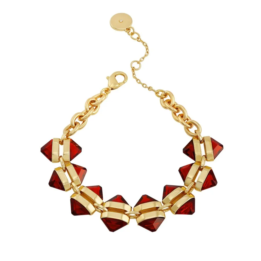 Vince Camuto bracciale catena oro pietra rossa