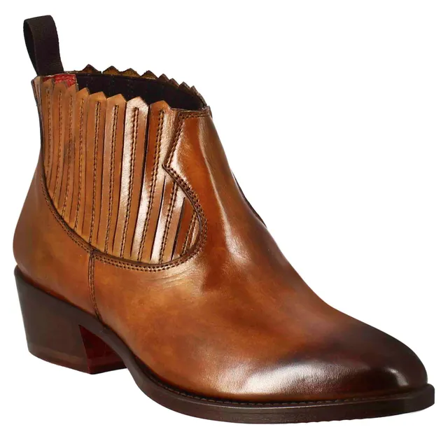 Leonardo Shoes Stivali Donna stivaletti marrone chiaro pelle