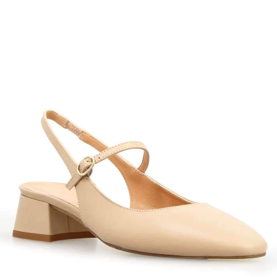 Leonardo Shoes Sandali Donna Archita beige pelle tacco 3 cm