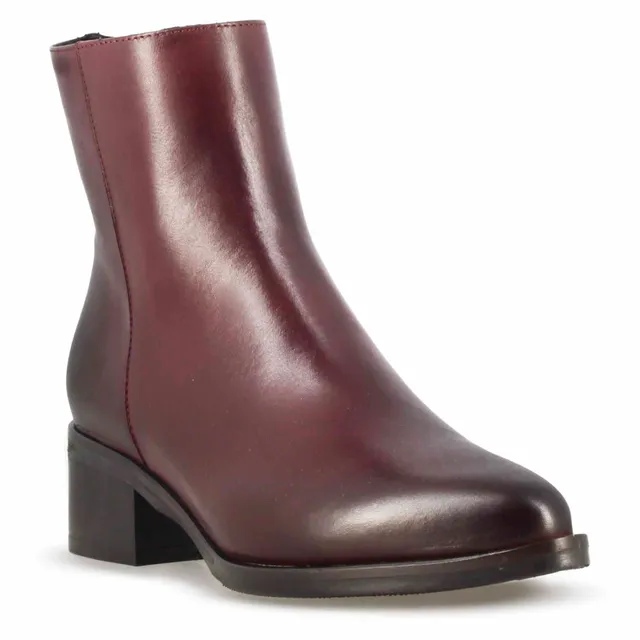 Leonardo Shoes stivaletti donna pelle bordeaux punta