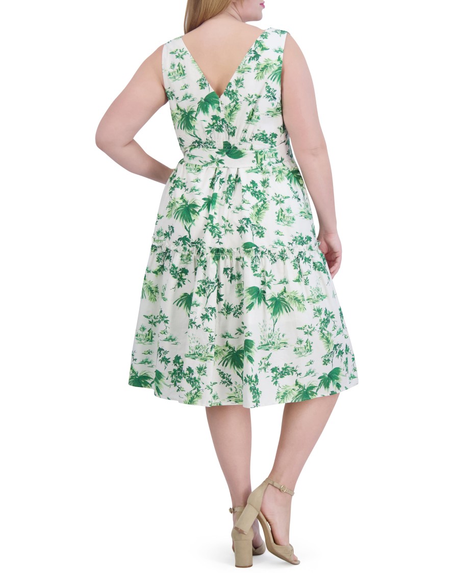 Vince Camuto abito midi floreale cotone con cintura
