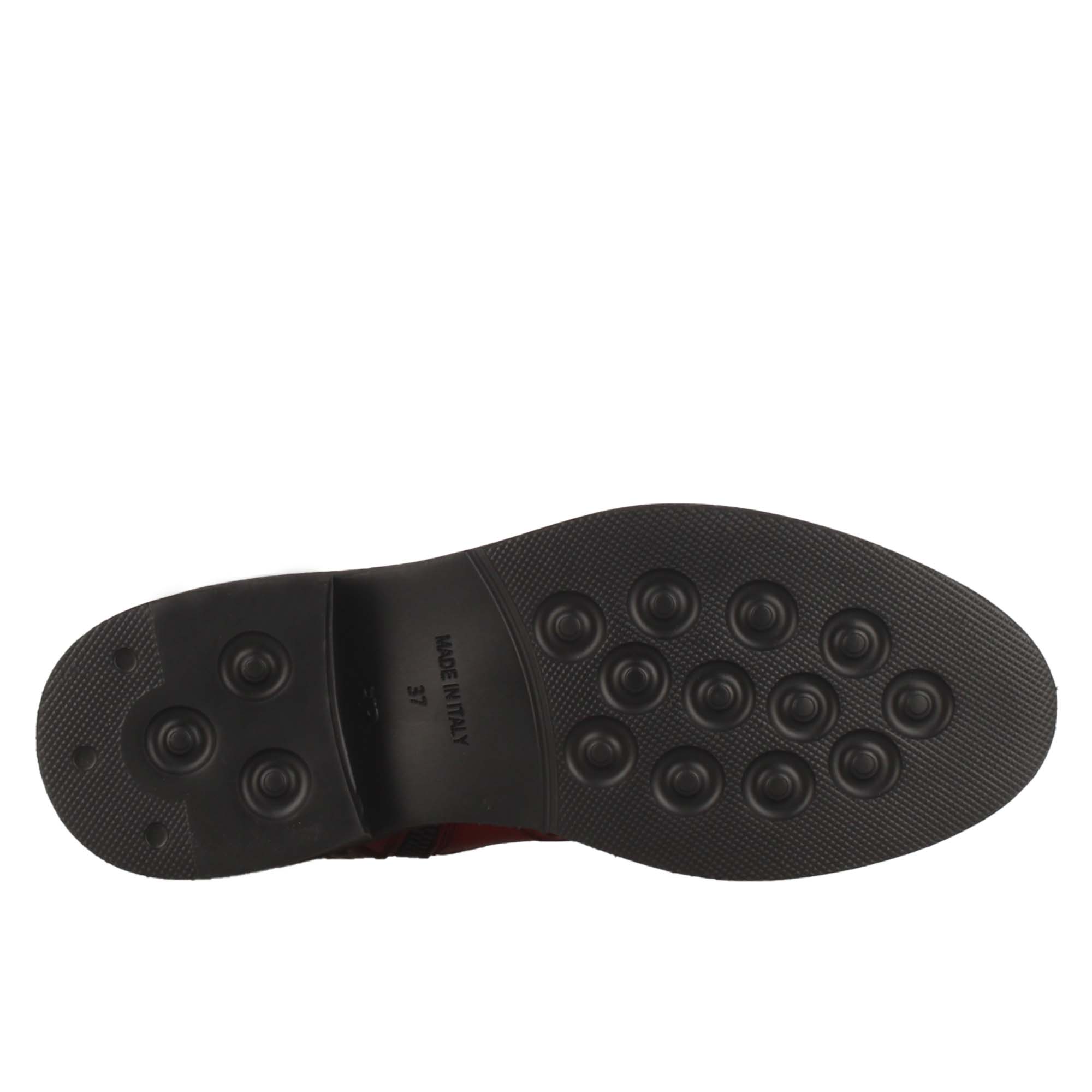 Leonardo Shoes Anfibio Stivali Donna Rosso Pelle Brogue Lacci