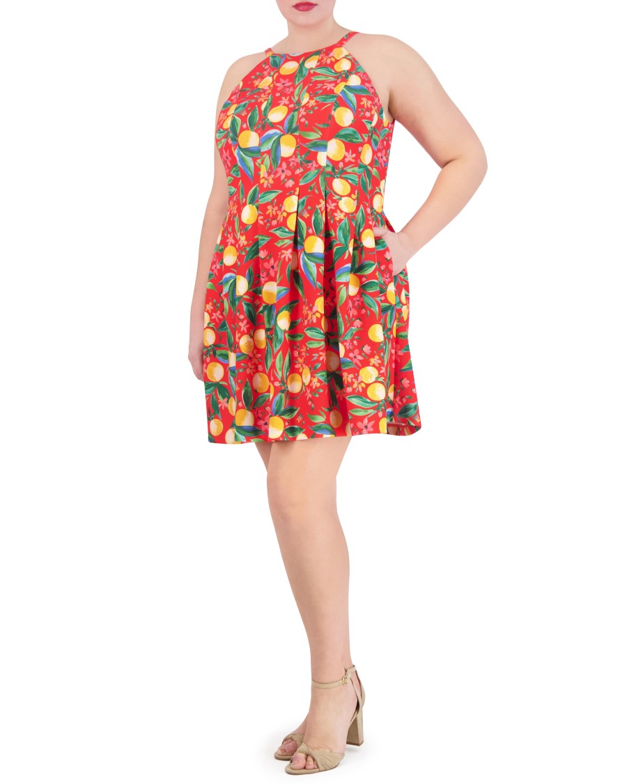 Vince Camuto Abito Scollo Americana Stampa Taglie Forti