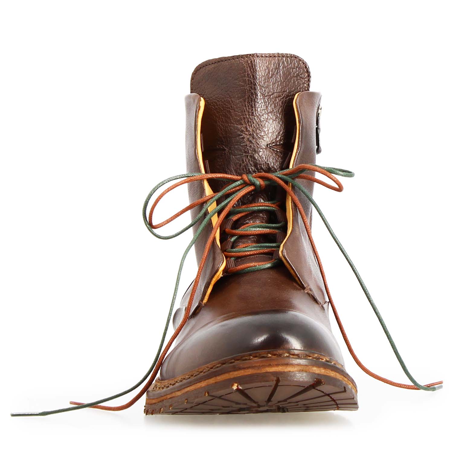 Leonardo Shoes Stivaletti Uomo Febo Polacchino Marrone Scuro