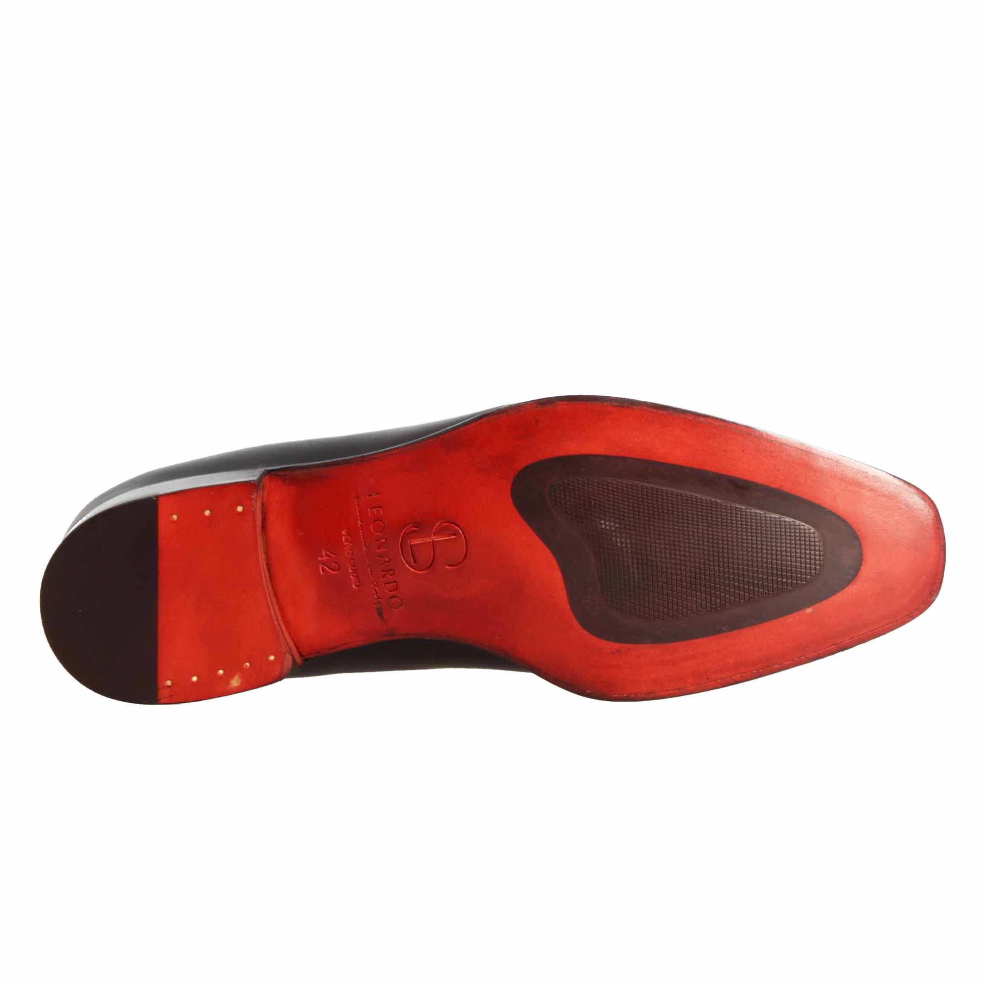 Leonardo Shoes Giotto Mocassini Uomo Nero Pelle Punta Quadrata