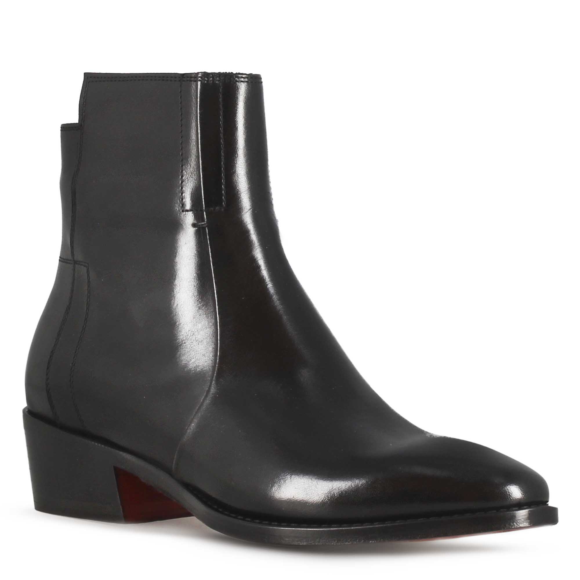 Leonardo Shoes texano stivaletti donna pelle nero