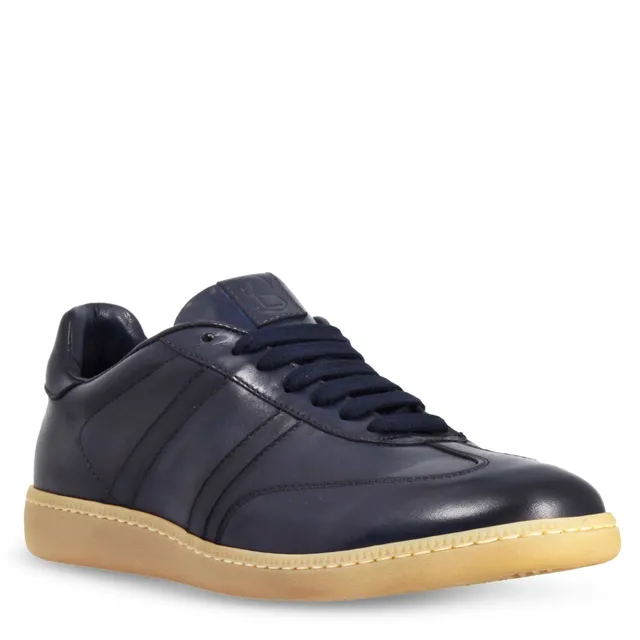 Leonardo Shoes Bizantino sneaker uomo blu pelle suola antiscivolo
