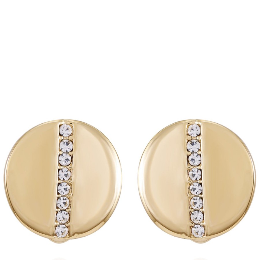 Vince Camuto Orecchini a Clip Cerchio Cristallo Oro