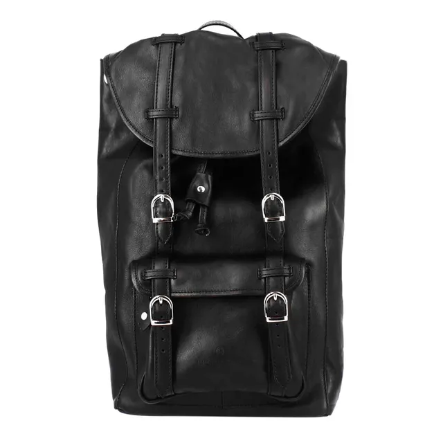 Leonardo Shoes Zaino Viaggio Borse Uomo Nero Pelle Pieno Fiore