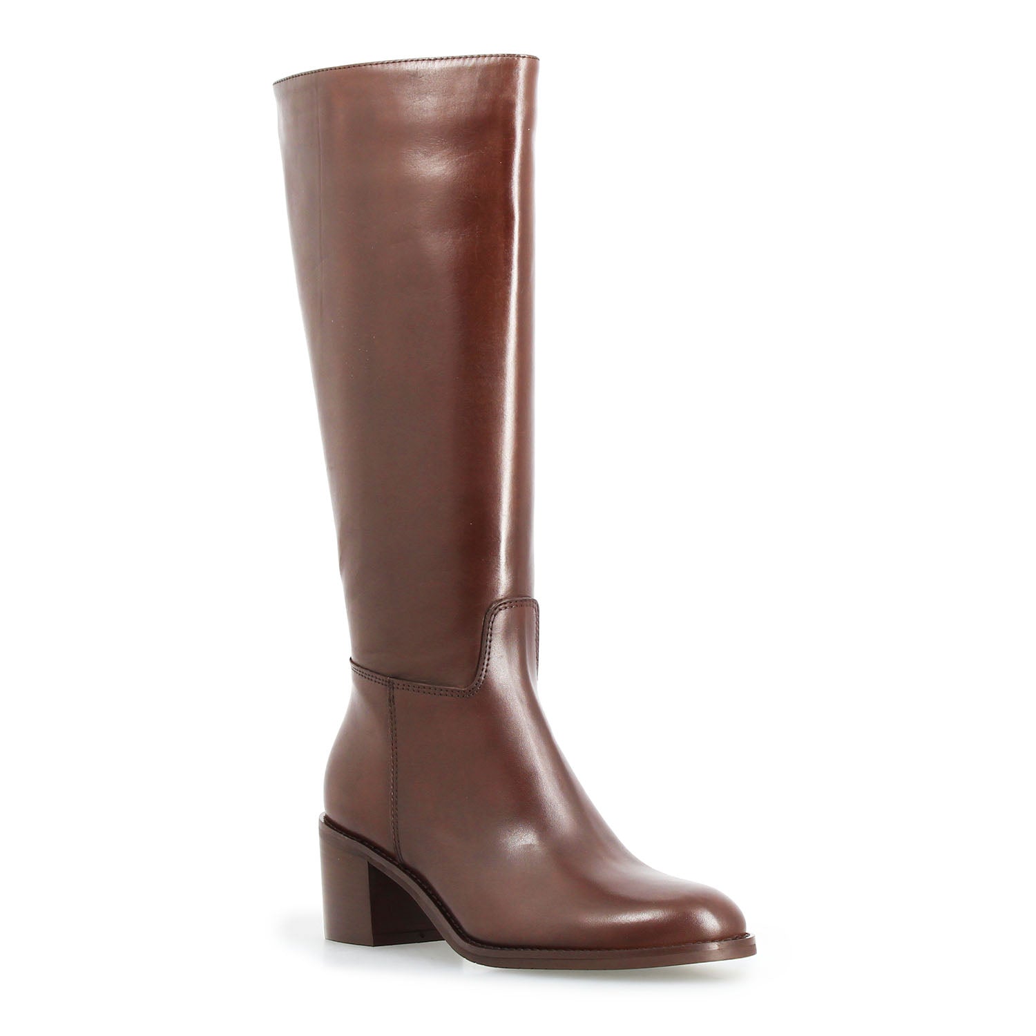 Leonardo Shoes Messala stivali donna pelle marrone tacco 6 cm