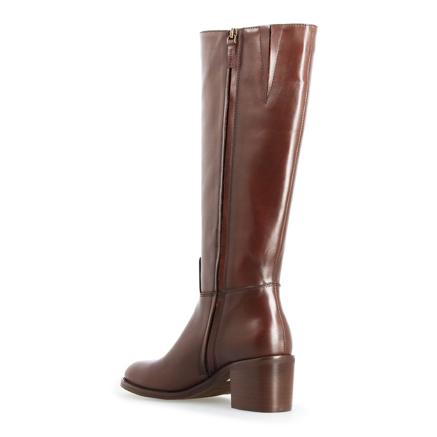 Leonardo Shoes Messala stivali donna pelle marrone tacco 6 cm
