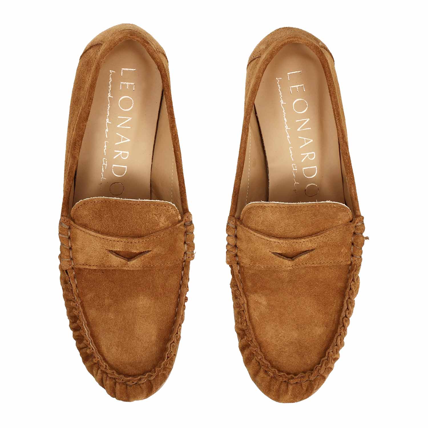 Leonardo Shoes Moka mocassini donna camoscio marrone