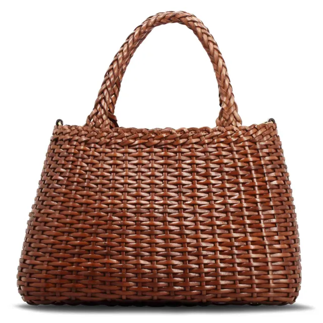 Leonardo Shoes Canestra XL Borsa Donna Pelle Marrone