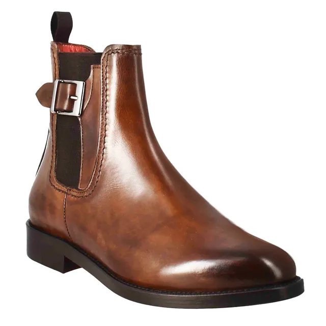 Leonardo Shoes Stivali Donna Pelle Marrone Chiaro Tacco Basso