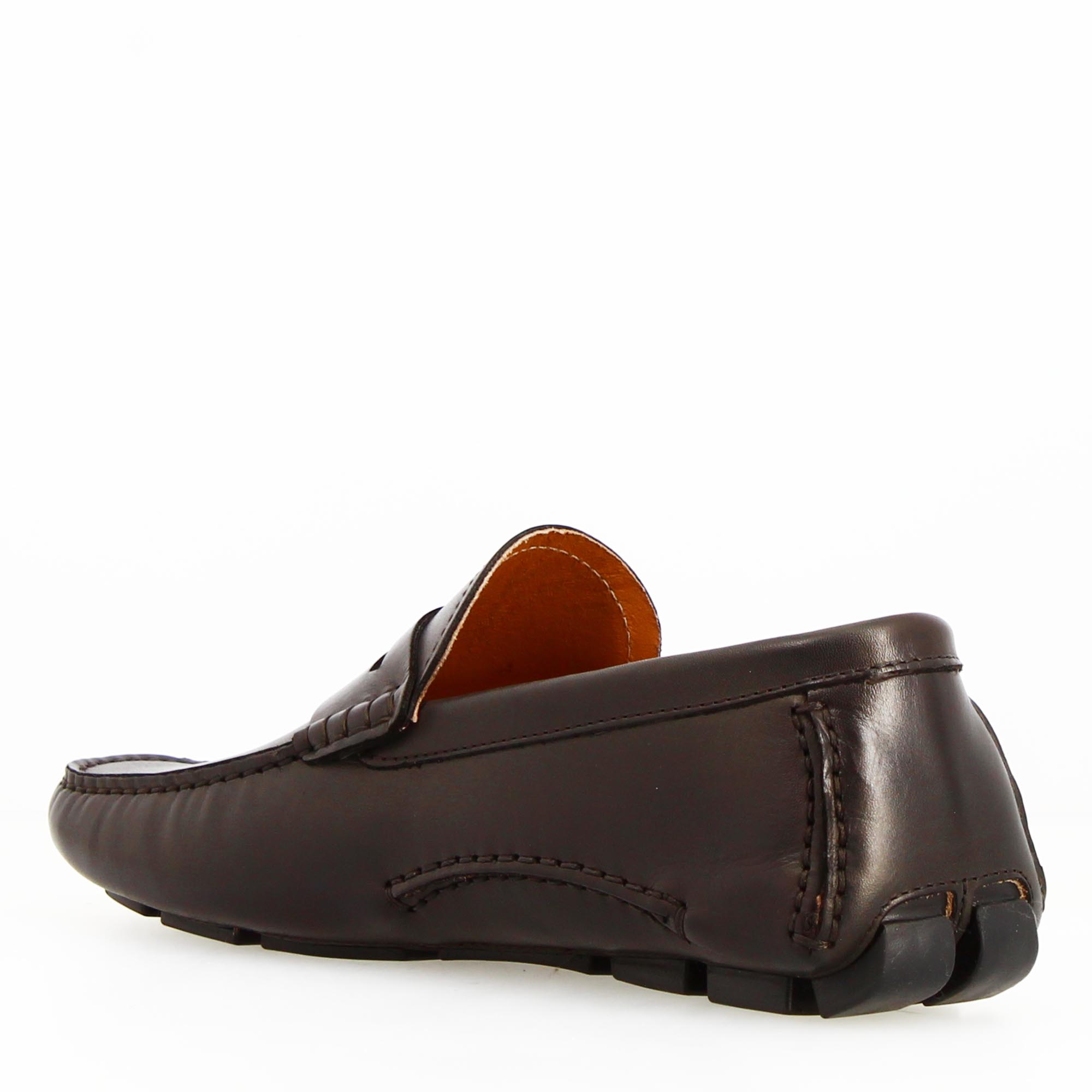 Leonardo Shoes Tiberio mocassini uomo marrone scuro penny