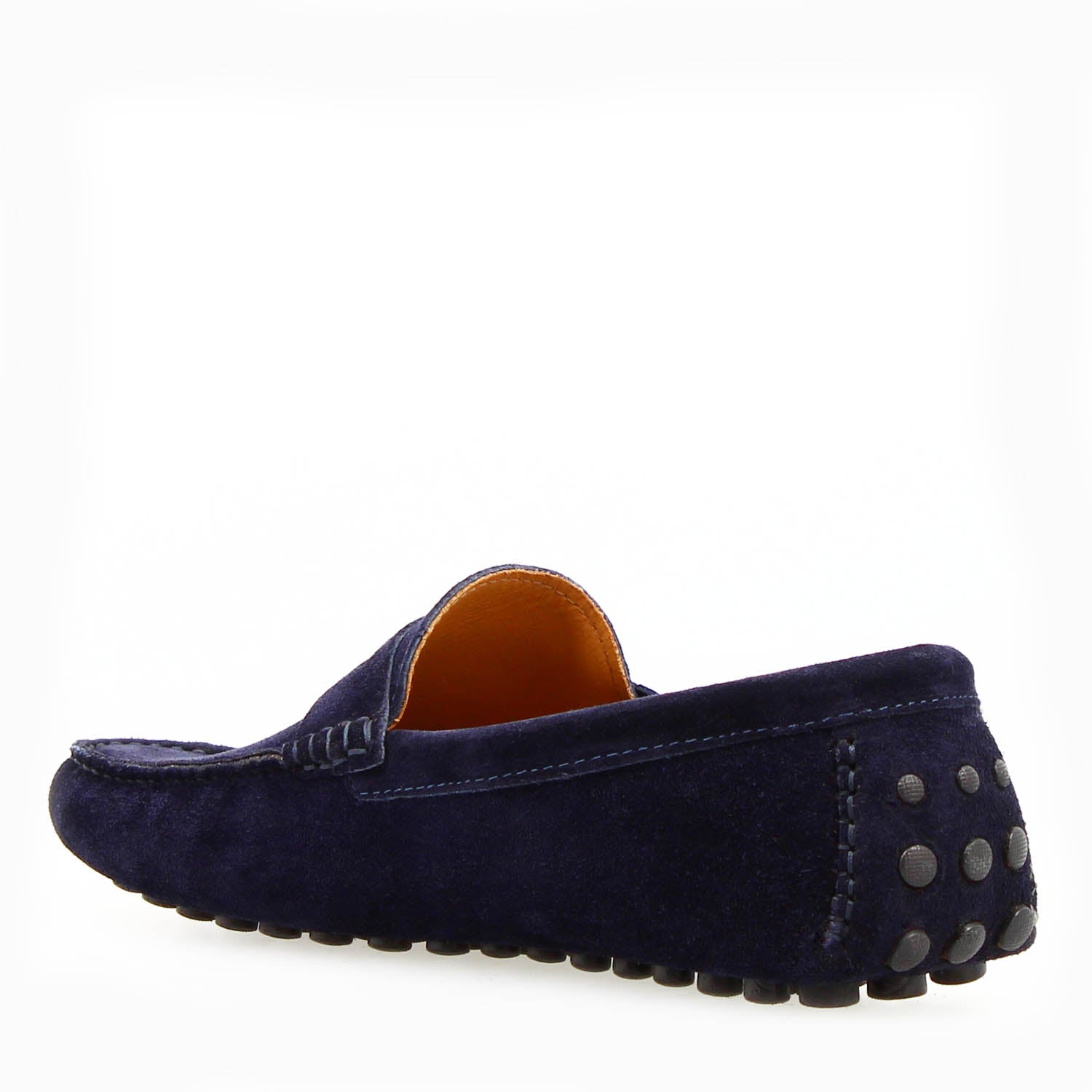 Leonardo Shoes Garda mocassini uomo camoscio blu navy