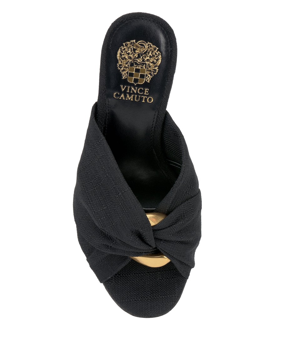 Vince Camuto Briana sandali zeppa espadrillas donna tela anello oro