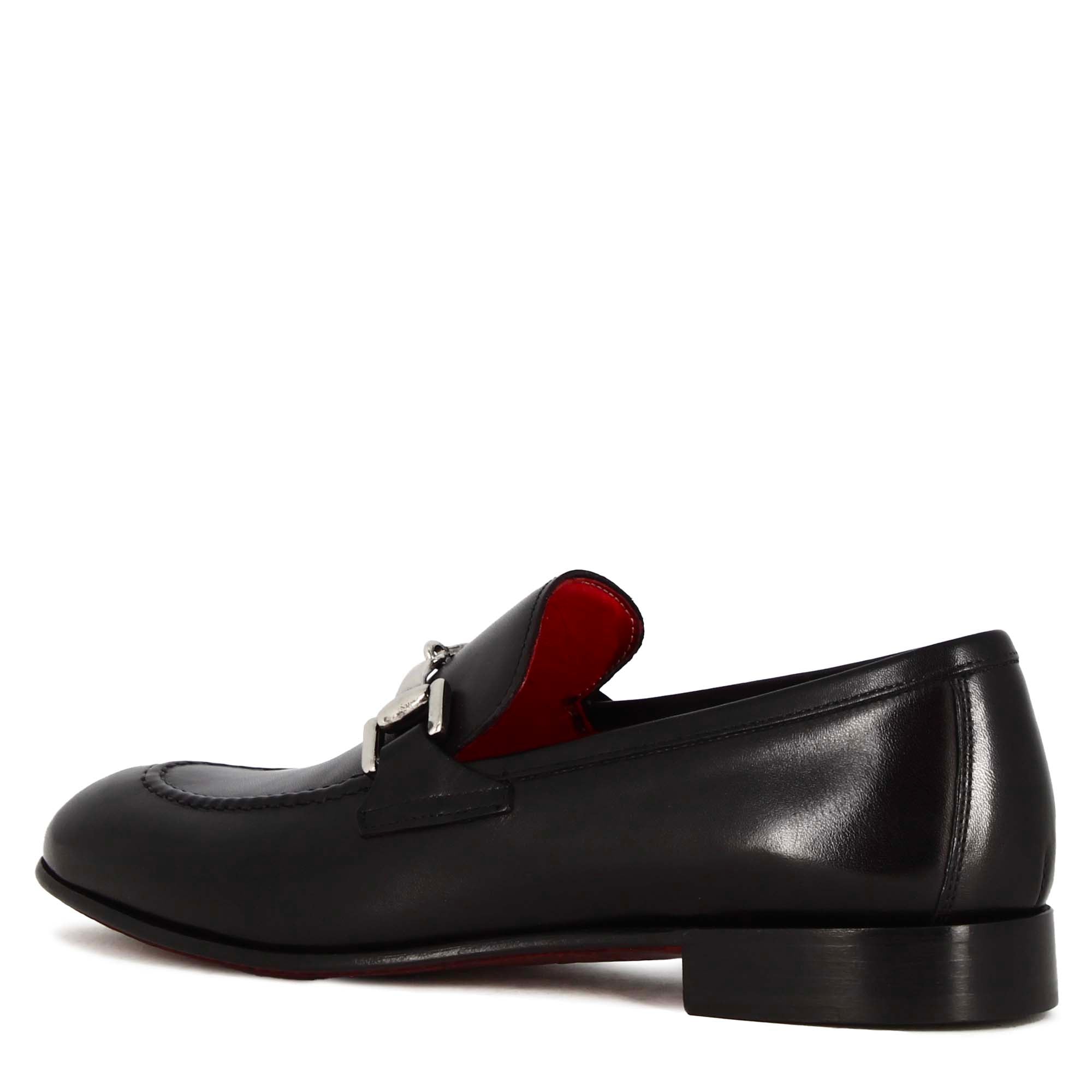 Leonardo Shoes Mocassini Uomo pelle nero morsetto