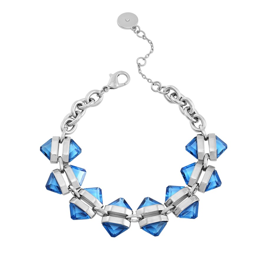 Vince Camuto Bracelets Bracciale catena pietra blu argento