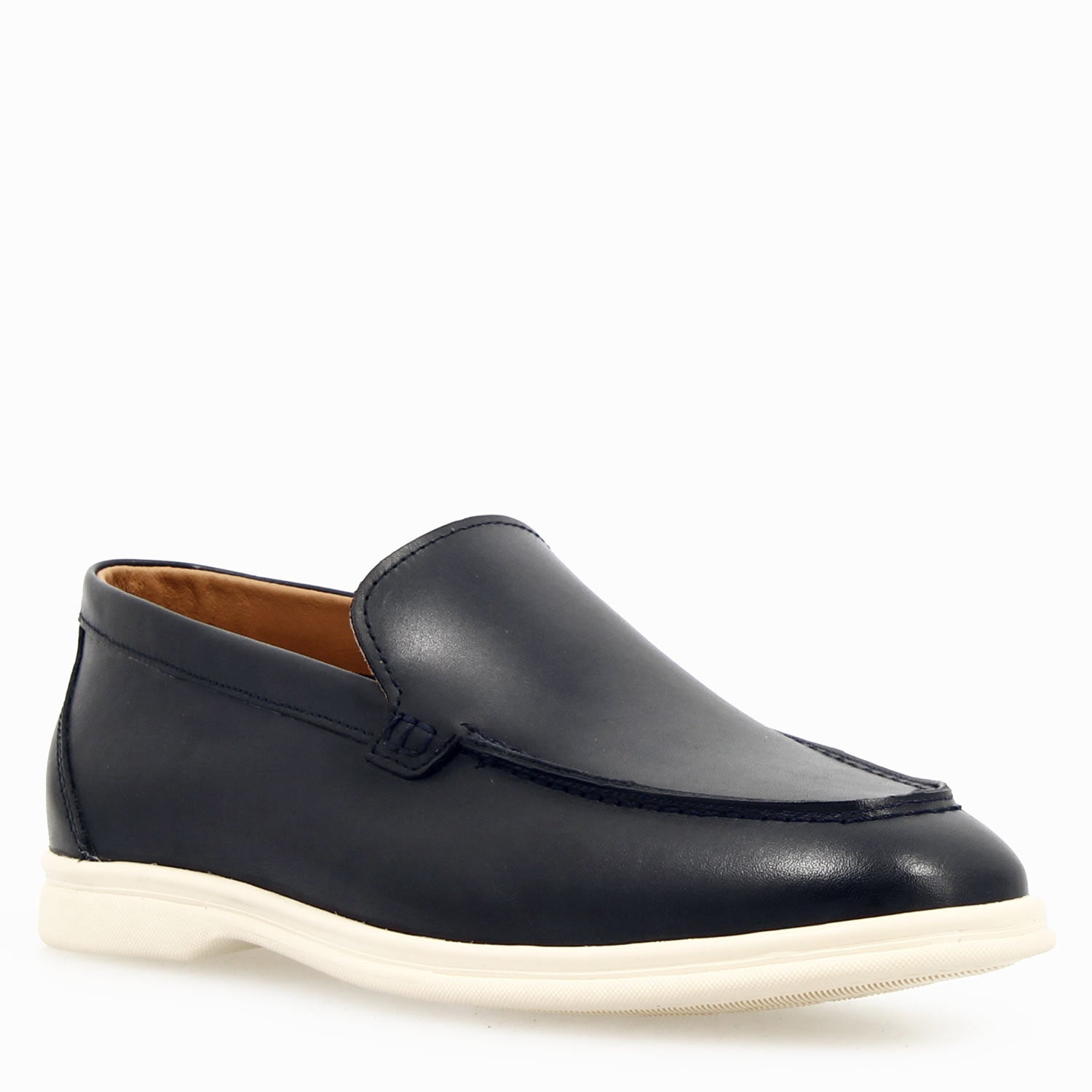 Leonardo Shoes Elite mocassino uomo pelle blu navy