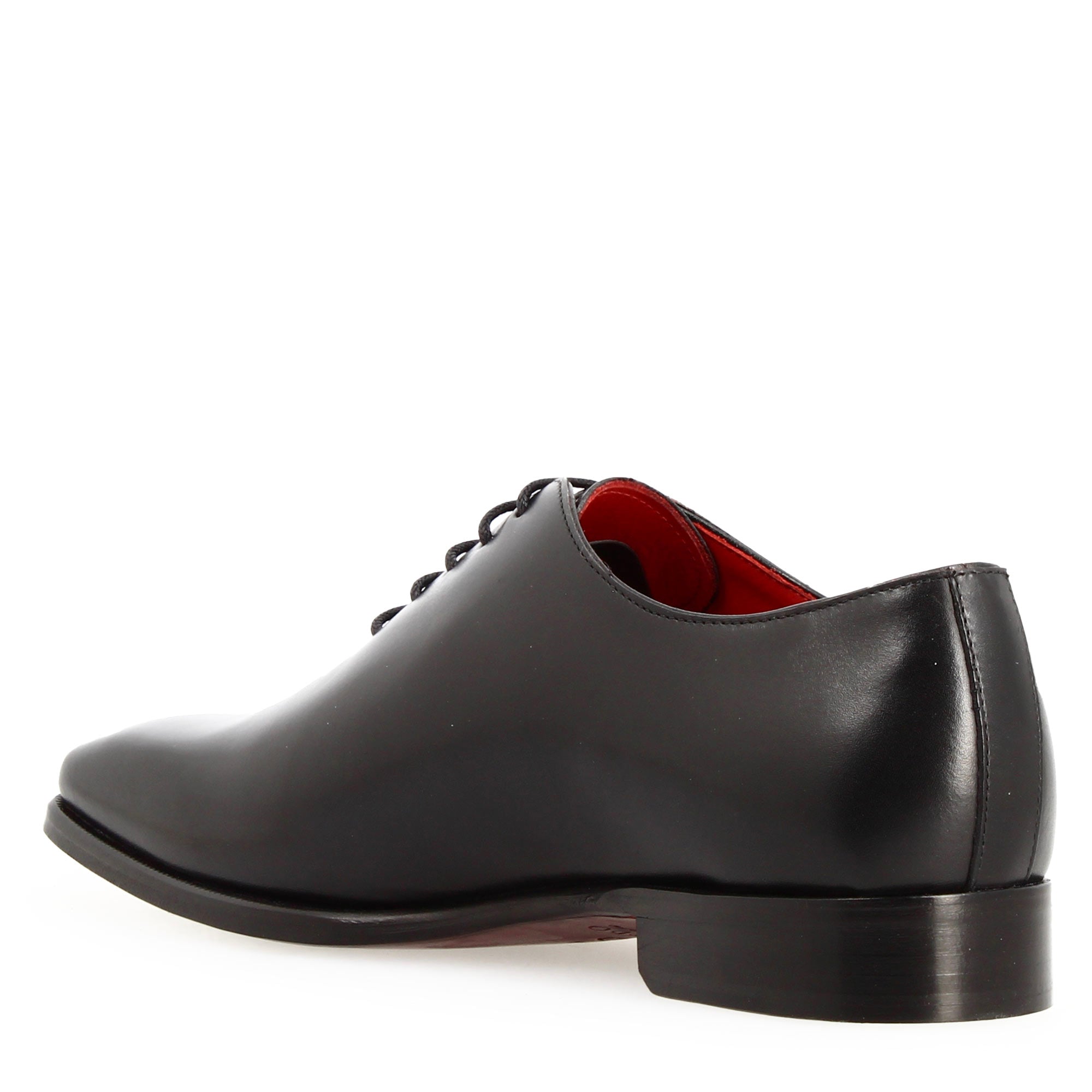 Leonardo Shoes Oxford wholecut francesine uomo pelle nera
