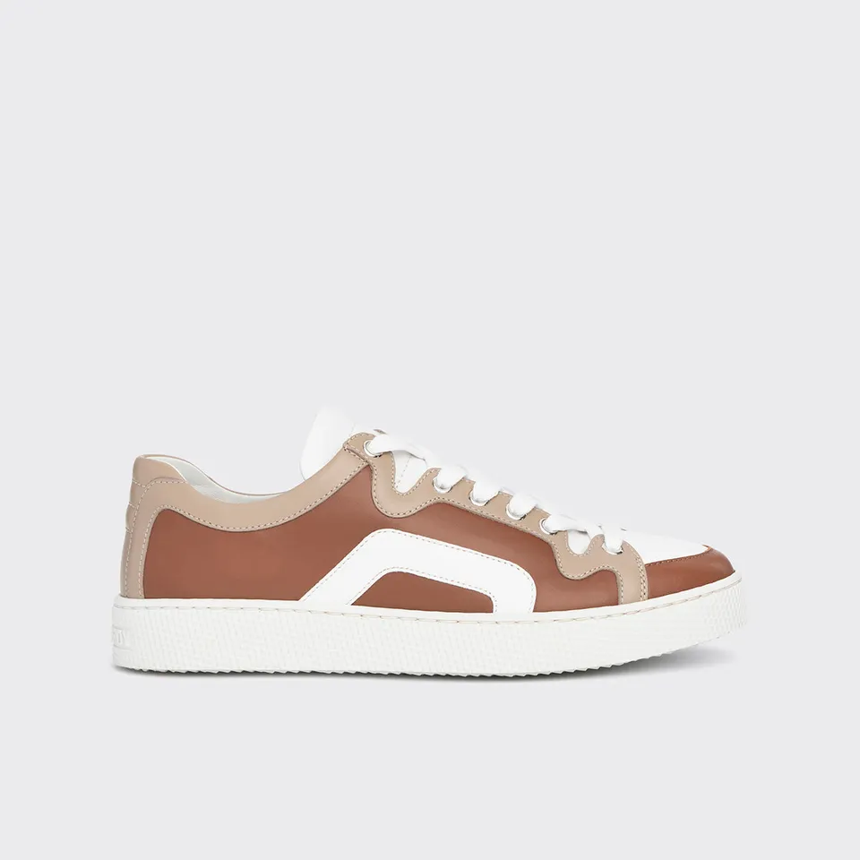 Pierre Hardy Alpha Sneakers Donna Marrone Pelle 38 Suola Bianca