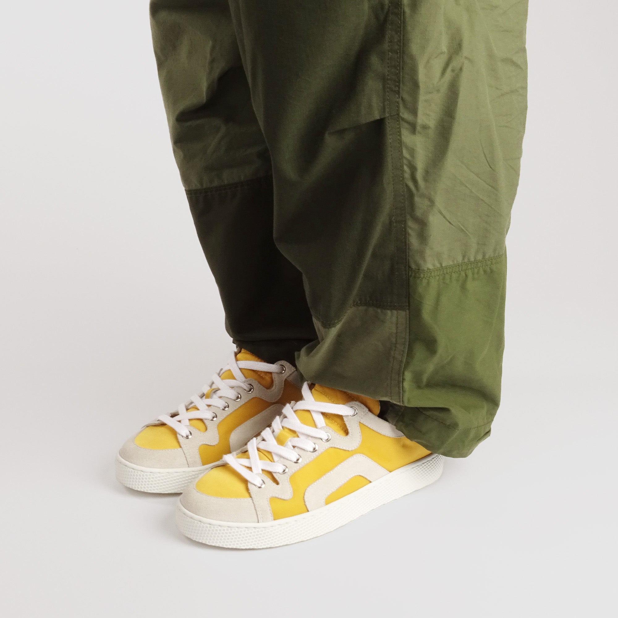 Pierre Hardy Alpha sneakers donna gialle pelle suola bianca