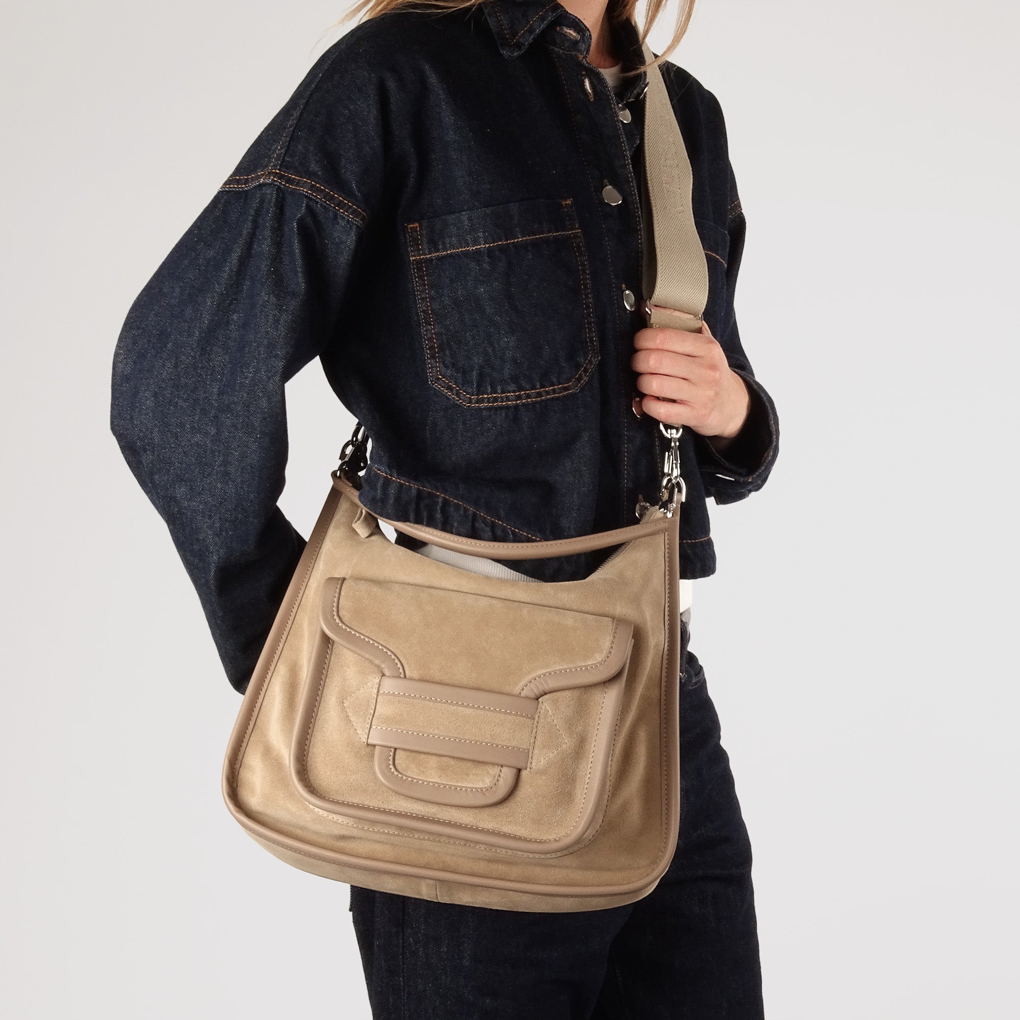 Pierre Hardy Alpha Day Maxi borsa tracolla beige