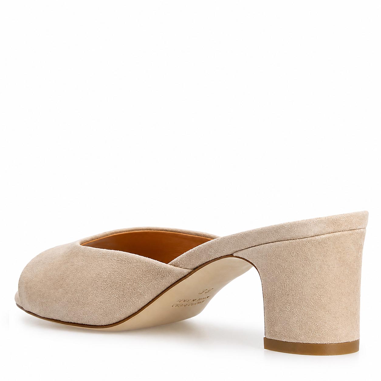 Leonardo Shoes Elena mules donna beige camoscio tacco