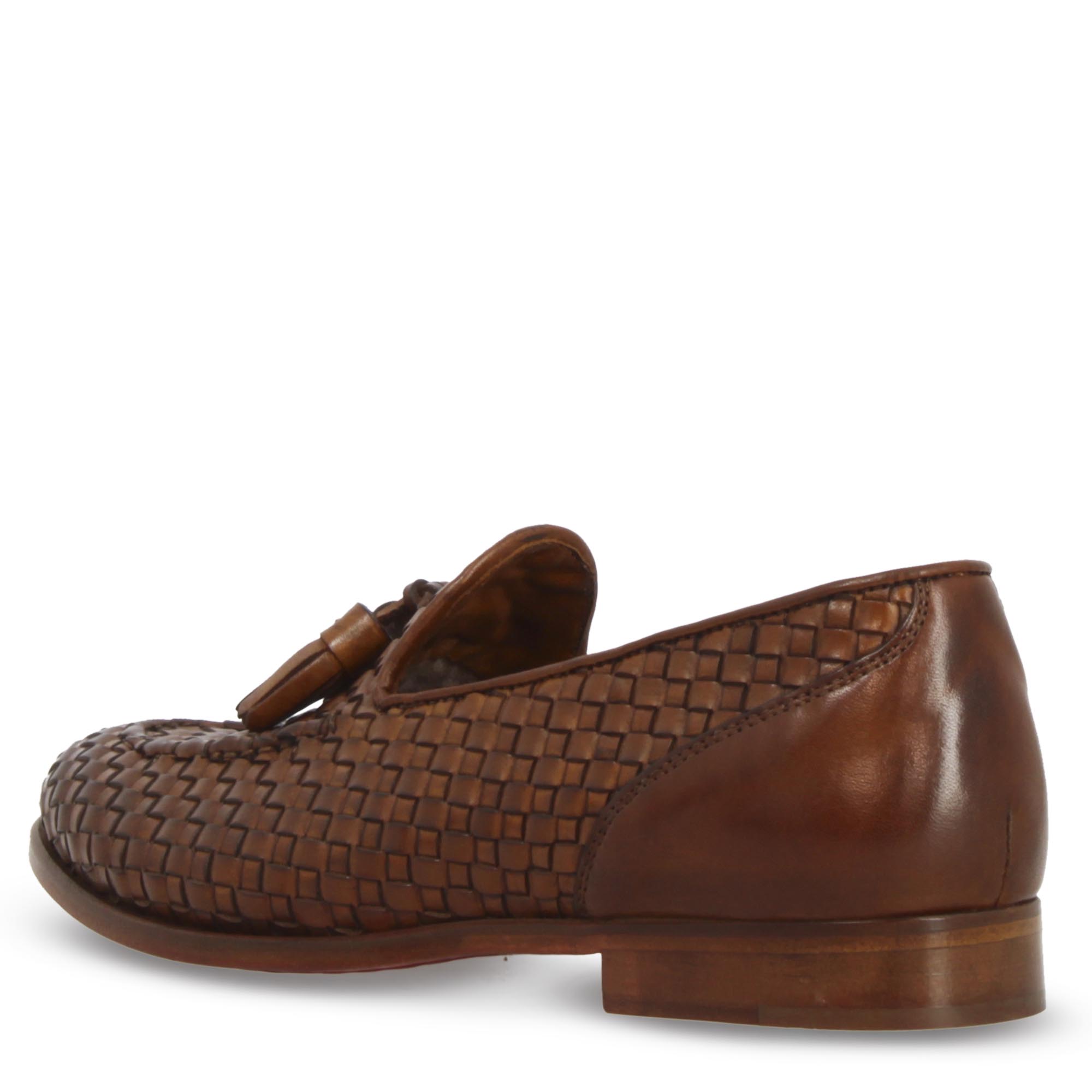 Leonardo Shoes Novella mocassini donna pelle marrone nappine