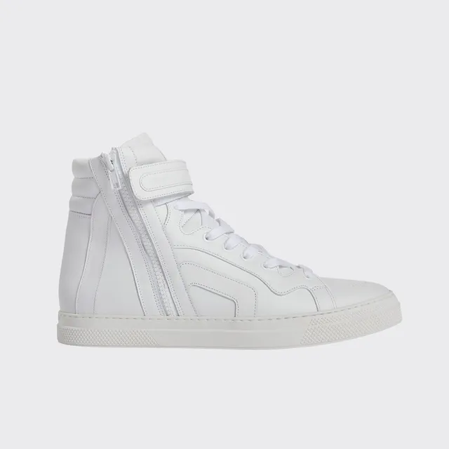 Pierre Hardy 112 High-Top Sneakers uomo bianche con zip