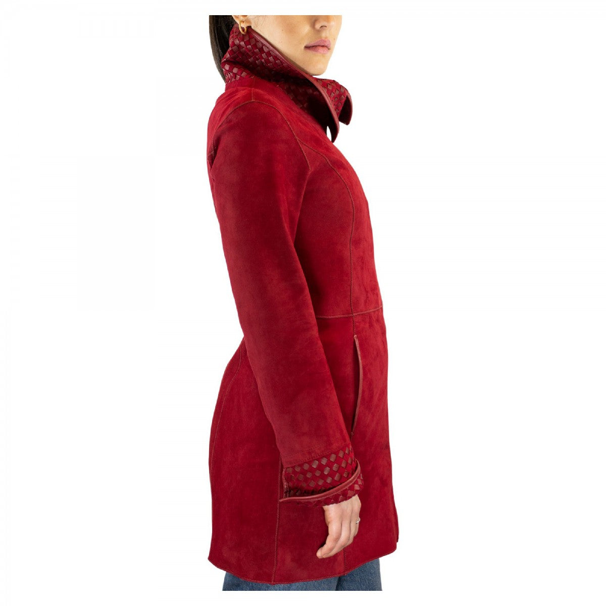 Leonardo Giacca pelle donna reversibile renna rosso