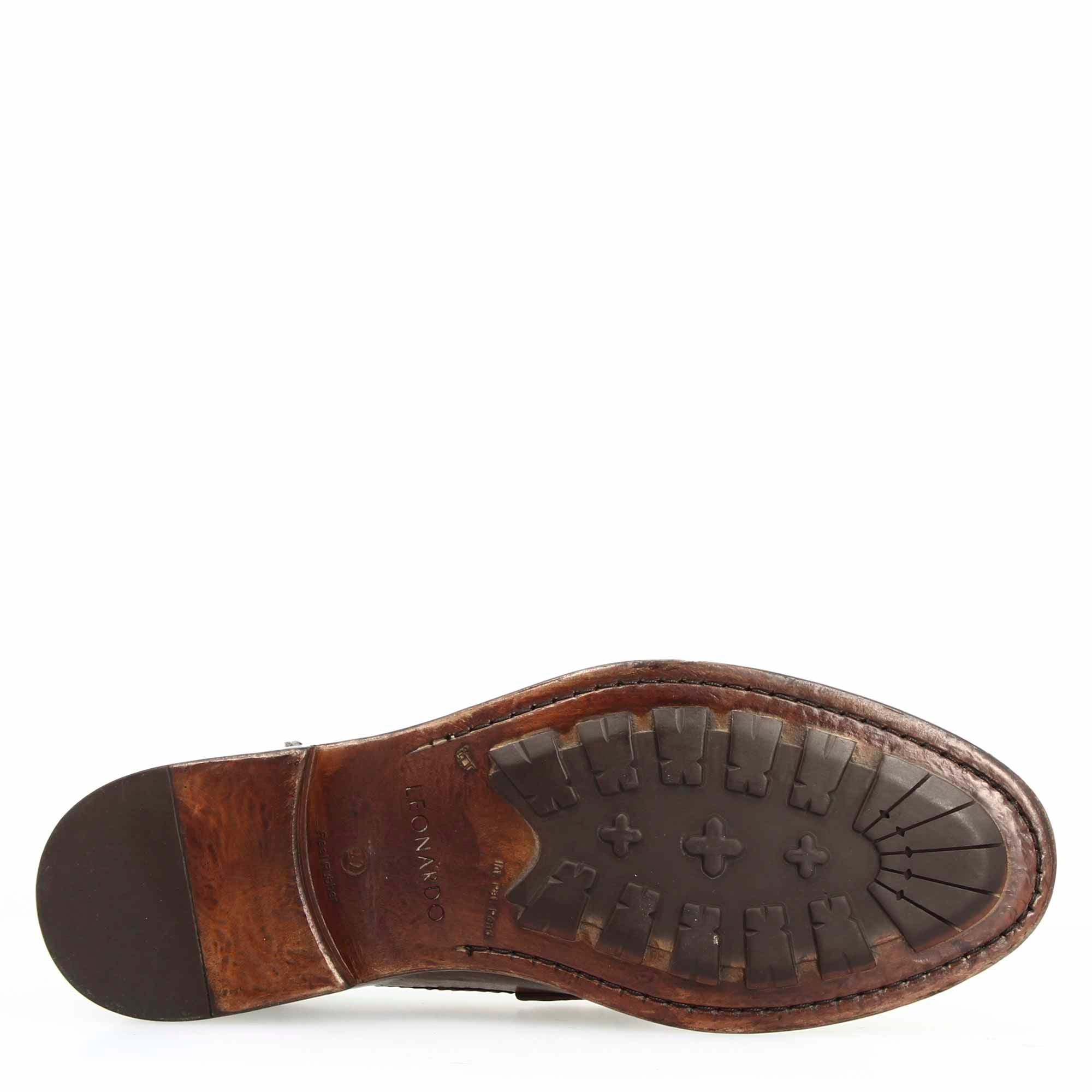 Leonardo Shoes Tevere Mocassino Uomo Pelle Marrone College